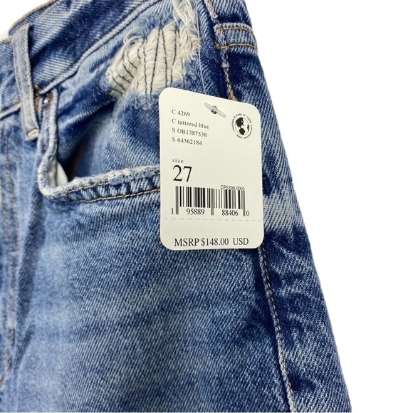 Nwt | Free People We the Free McCoy Destroyed Straight Leg Jeans Size 27 - Picture 8 of 10